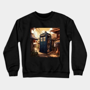 Realistic illustration of tardis in Japan Crewneck Sweatshirt